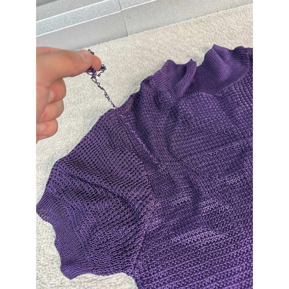 Calle‎ Del Mar Women's Purple Short Sleeve Knit Polo Dress Size Medium - Picture 8 of 11